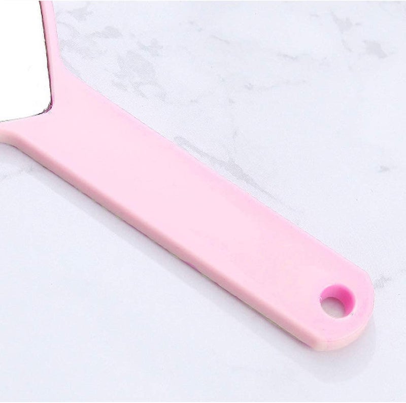 TBWHL Heart-Shaped Travel Handheld Mirror Portable Personal Cosmetic Hand Mirror with Handle, Cute Hand held Mirror for Shaving Single-Sided Portable Travel Vanity Mirror for Men & Women Pink - Image 3